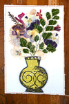 Handmade Card - Fabric Vase - Yellow