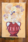 Handmade Card - Fabric Vase - Red